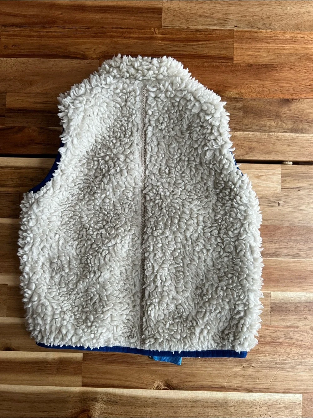 Patagonia Kids Shearling Jacket in Cream and Blue